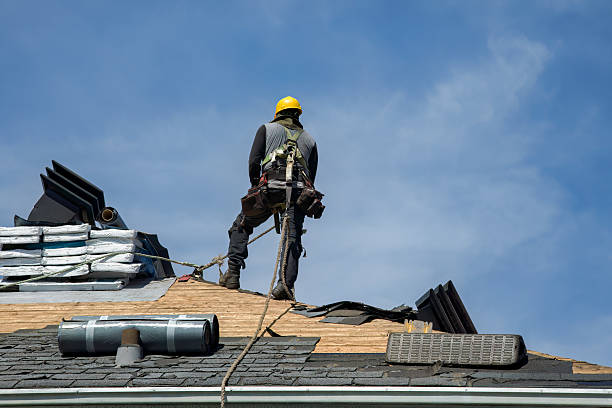 Professional Flat Roof Repair technician working in Island Park, NY